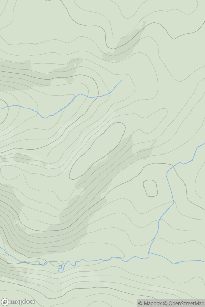 Thumbnail image for Llethr Llwyd [South-West Wales] [SN737599] showing contour plot for surrounding peak